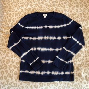 J.Crew Navy/White Tie Dye Teddie Sweater Size Medium